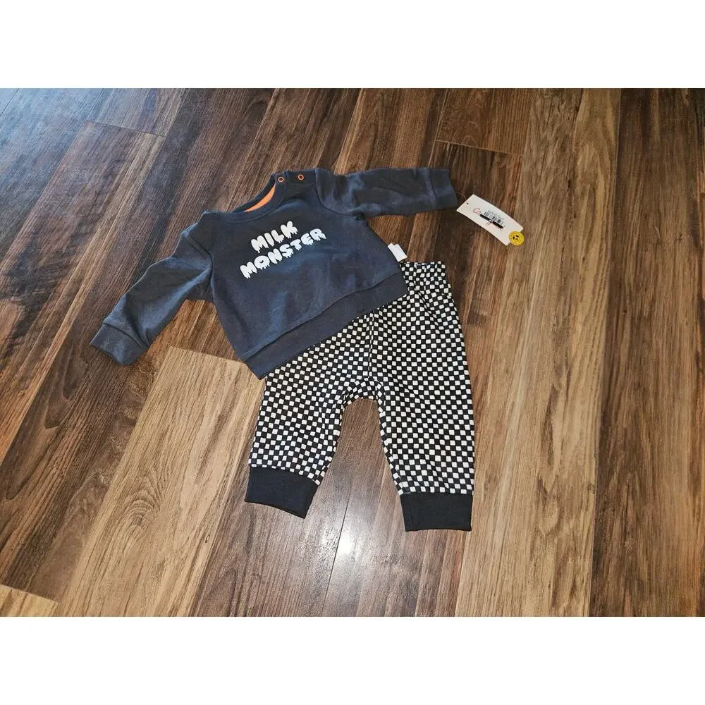 Cat & Jack Halloween Milk Monster French Terry Sweatshirt & Jogger Pants